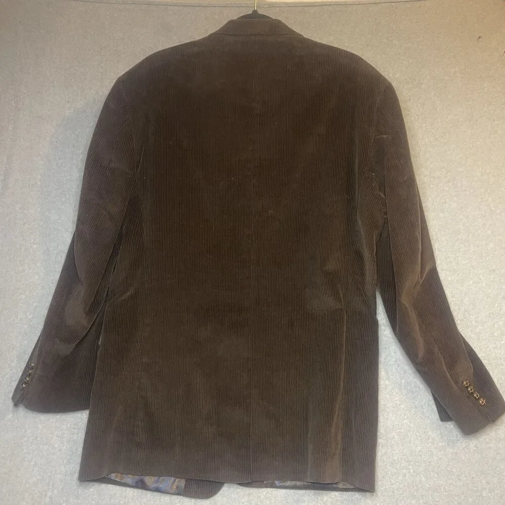 Lauren Ralph Lauren Men's Brown Corduroy Blazer 42L Two-Button Notch Lapel
